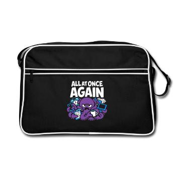 Funny Octopus Overstimulated - Retro Bag - black/white - Front
