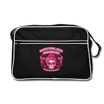 Overstimulated Skull Pink Overstimulated Unhinged - Retro Bag - black/white - Front