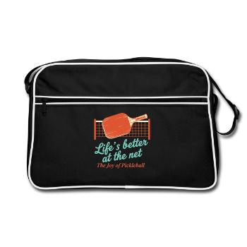 Le pickleball est meilleur à la joie du net - Sac Retro - noir/blanc - Devant