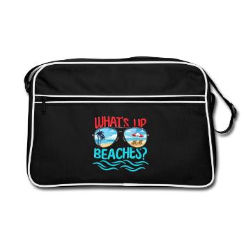 What's Up Beaches Family Vacation Trip Cruising - Retro Bag - black/white - Front