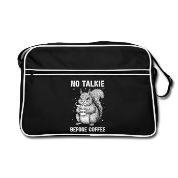 No conversation in front of coffee lover squirrel - Retro Bag - black/white - Front