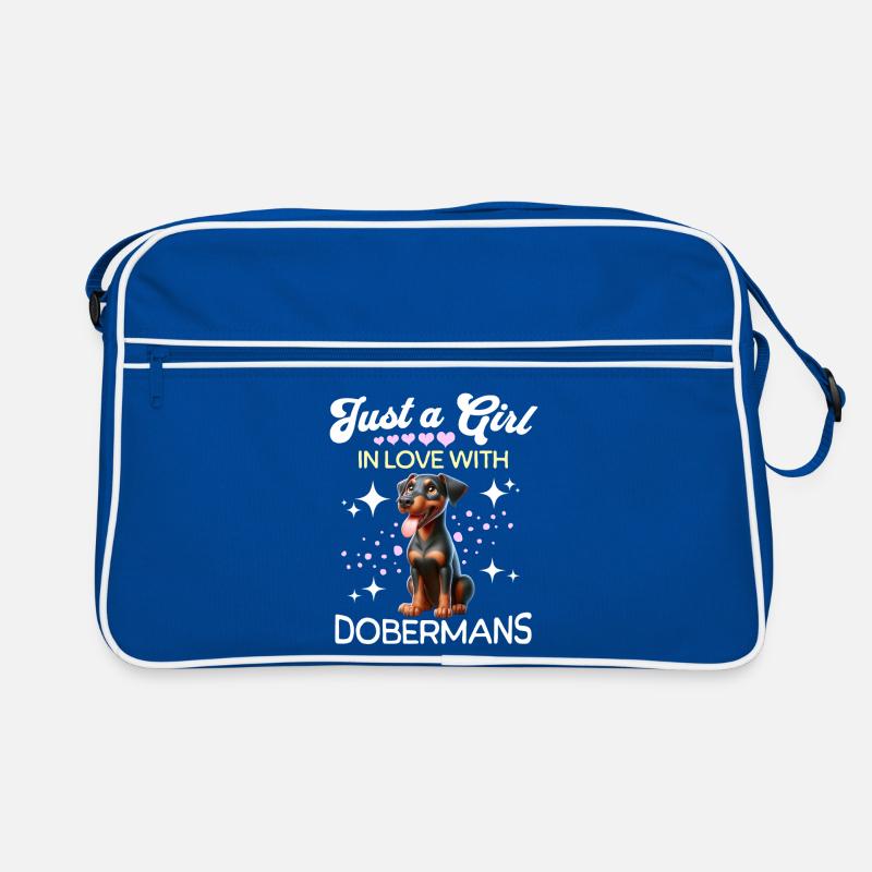 Dobermann Mädchen Retro Tasche