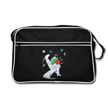 Astronaut Rapper Dance Shirt - Retro Bag - black/white - Front