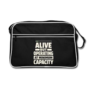 Ausgebrannter Millennial, Müder Erwachsener, - Retro Tasche - Schwarz/Weiß - Vorne