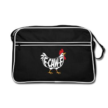 F-Caw-F Chicken Adult Humor Funny Rooster Fcawf - Retro Bag - black/white - Front
