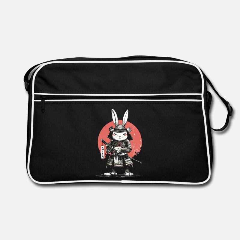Samurai Rabbit in Armor with Katana Retro Bag