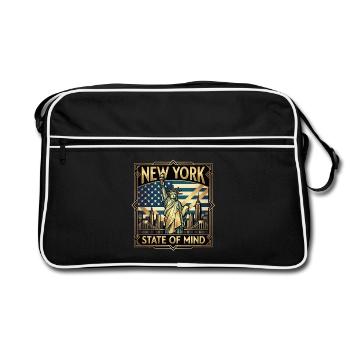 New York USA Statue of Liberty Vintage Style - Retro Bag - black/white - Front