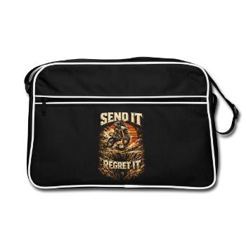 Dirtbike Dirt Bike Motocross Send It Or Regret It - Retro Tasche - Schwarz/Weiß - Vorne