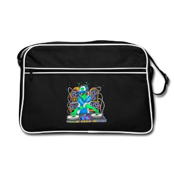 DJ Alien Space Producteur de musique Tech Art - Sac Retro - noir/blanc - Devant