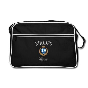 Couronne des armoiries de Rhodes Grèce – Souvenir de voyage - Sac Retro - noir/blanc - Devant