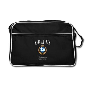 Couronne des armoiries de Delphe Grèce – Souvenir de voyage - Sac Retro - noir/blanc - Devant