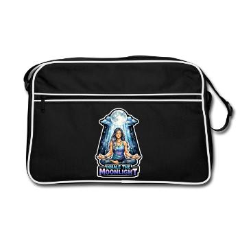Moon Meditation, Moon Mindfulness, Spiritual - Retro Bag - black/white - Front
