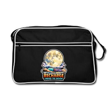 Moon Meditation, Moon Mindfulness, Spiritual - Retro Bag - black/white - Front