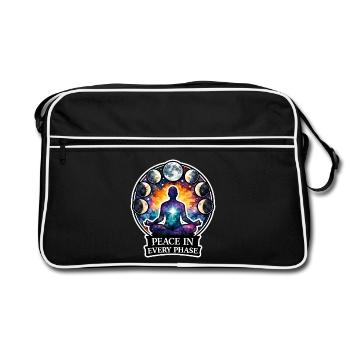 Moon Meditation, Moon Mindfulness, Spiritual - Retro Bag - black/white - Front