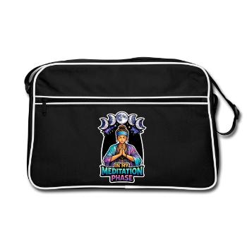 Moon Meditation, Moon Mindfulness, Spiritual - Retro Bag - black/white - Front