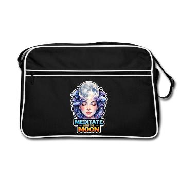 Moon Meditation, Moon Mindfulness, Spiritual - Retro Bag - black/white - Front