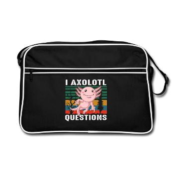 Art cadeau Amoureux des animaux Axolotl - Sac Retro - noir/blanc - Devant