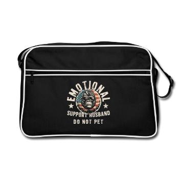 Mari de soutien émotionnel ne caressent pas - Sac Retro - noir/blanc - Devant