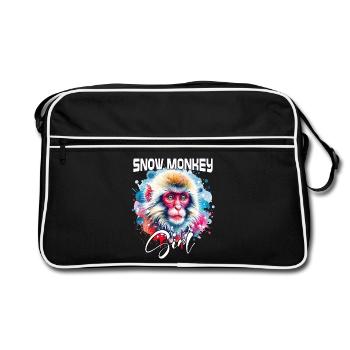 Snow Monkey Girl Snow Monkey - Retro Bag - black/white - Front