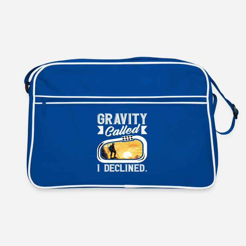 Gravity Called I Declined Funny Climbing Retro Bag