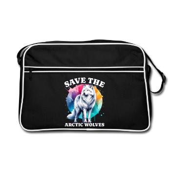 Polarwolf Save Arctic Wolf - Retro Bag - black/white - Front