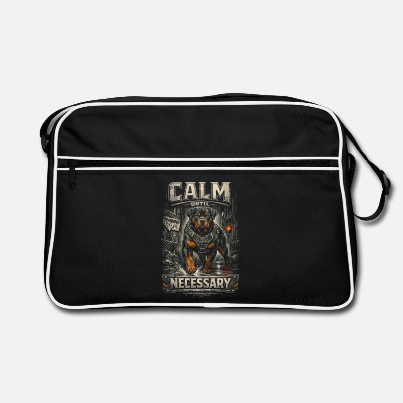 Rottweiler Hund Calm Until Necessary Retro Tasche