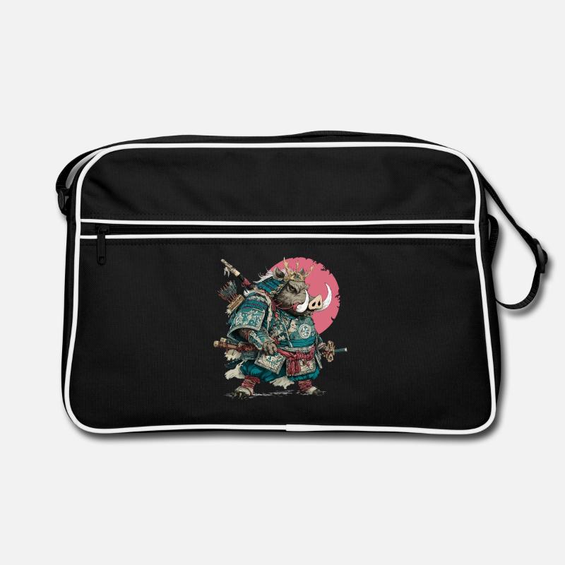 Samouraï sanglier en armure turcelle Sac Retro