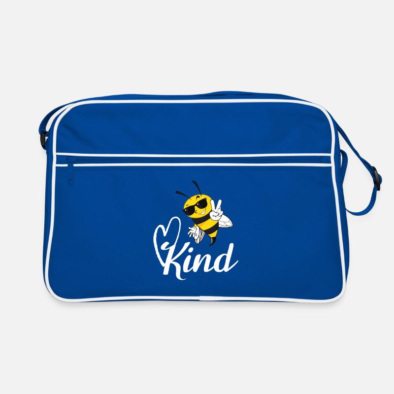 Sei freundlich Biene Friedenszeichen niedliche Honigbienen-Kunst Retro Tasche