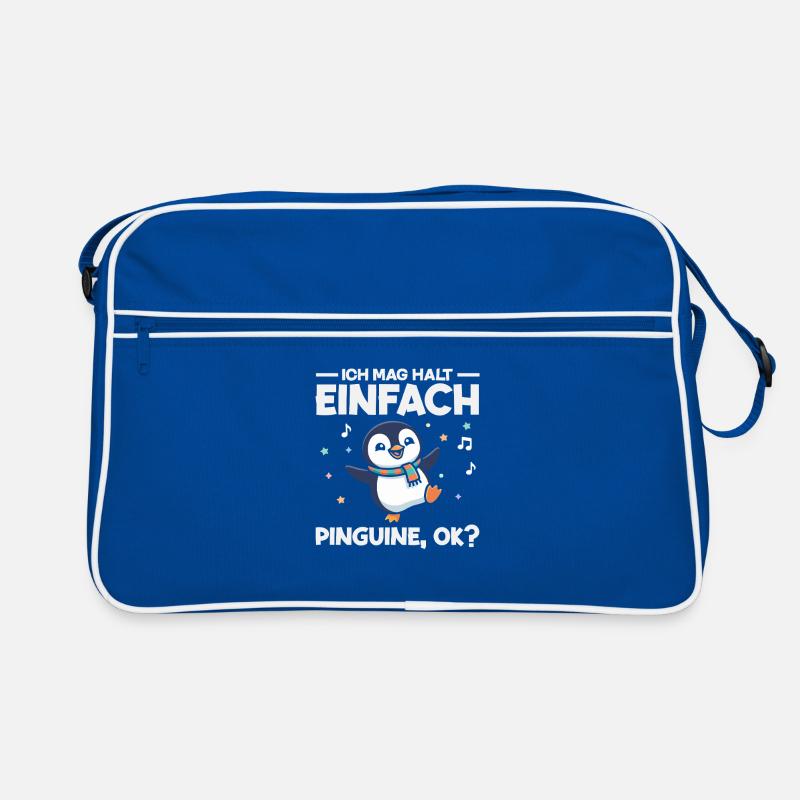Ich mag halt einfach Pinguine OK Tanzen Retro Tasche