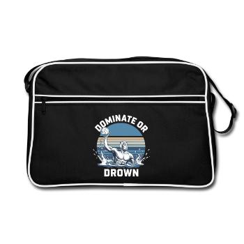 Dominate Or Drown Water Polo Motif - Retro Bag - black/white - Front