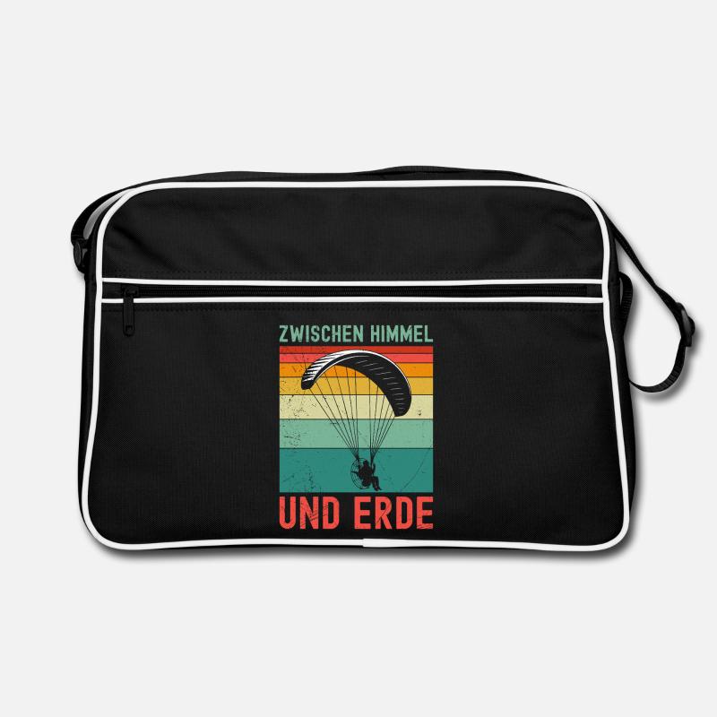Paramotor ZWISCHEN HIMMEL UND ERDE Lustiges Retro Tasche