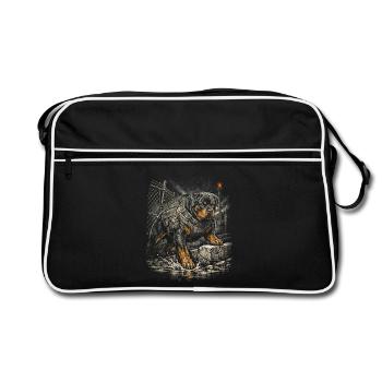 Chien Rottweiler - Sac Retro - noir/blanc - Devant