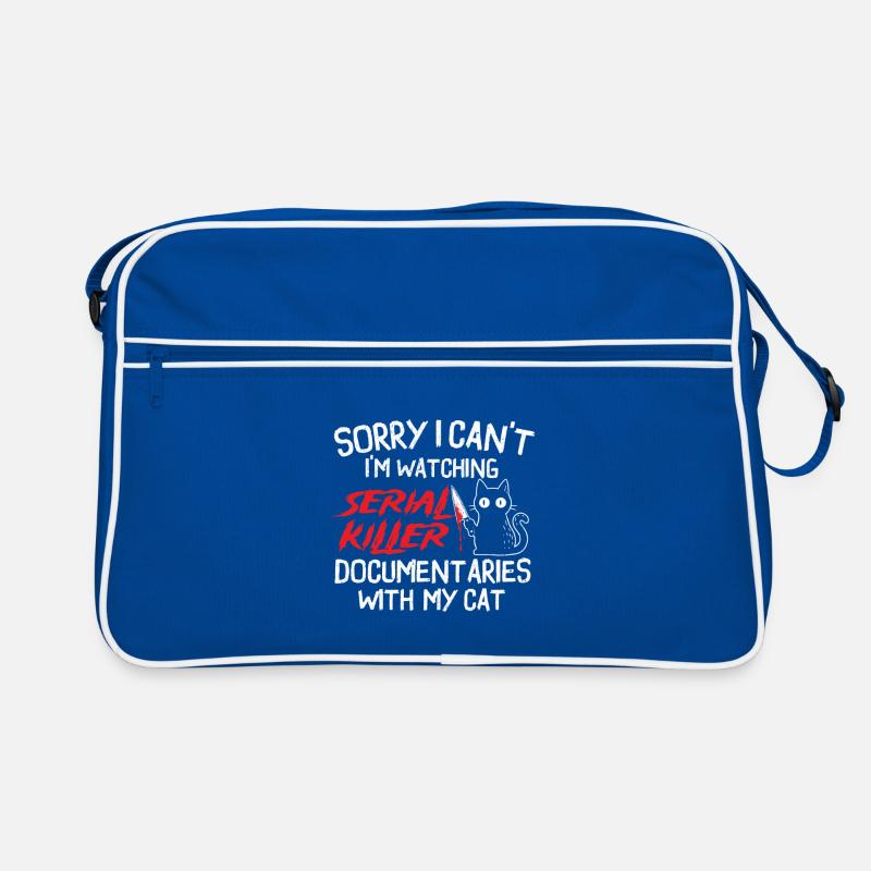 Watching Serial Killer Docs With Cat Retro Bag