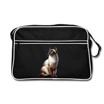 Chat siamois - Sac Retro - noir/blanc - Devant