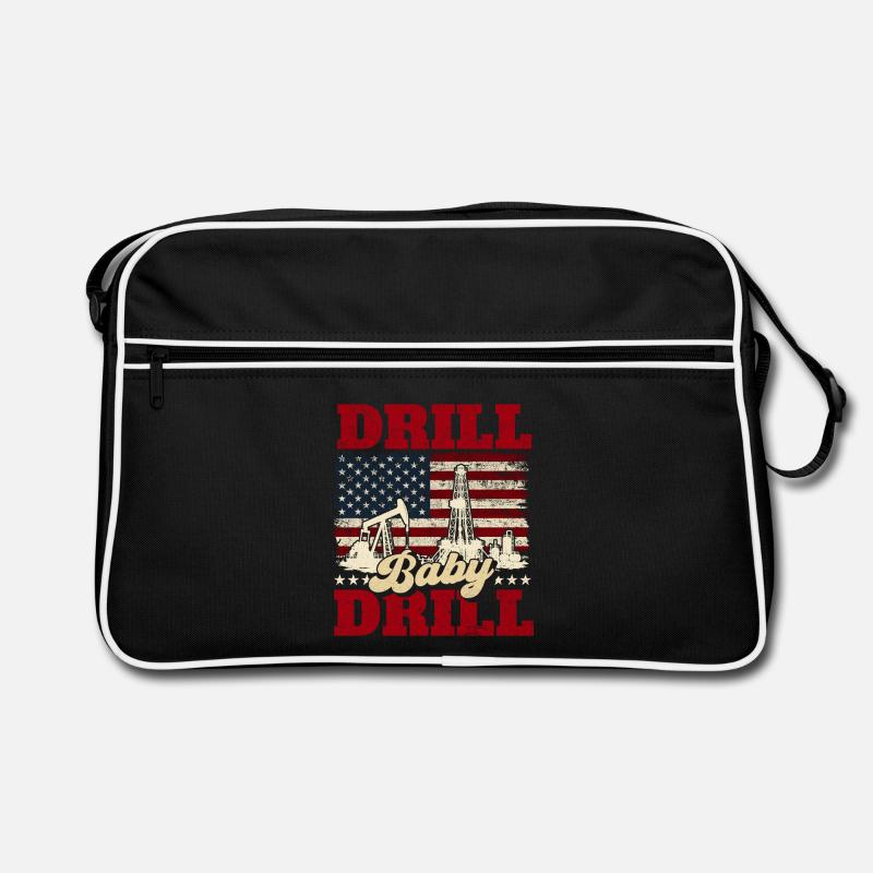 Drill Baby Bohrer Ölfeldarbeiter Retro Tasche