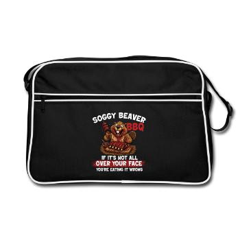 Soggy Beaver BBQ Funny Pitmaster - Retro Bag - black/white - Front