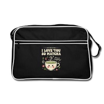 Je t’aime tellement, matcha doux, matcha thé vert magique - Sac Retro - noir/blanc - Devant