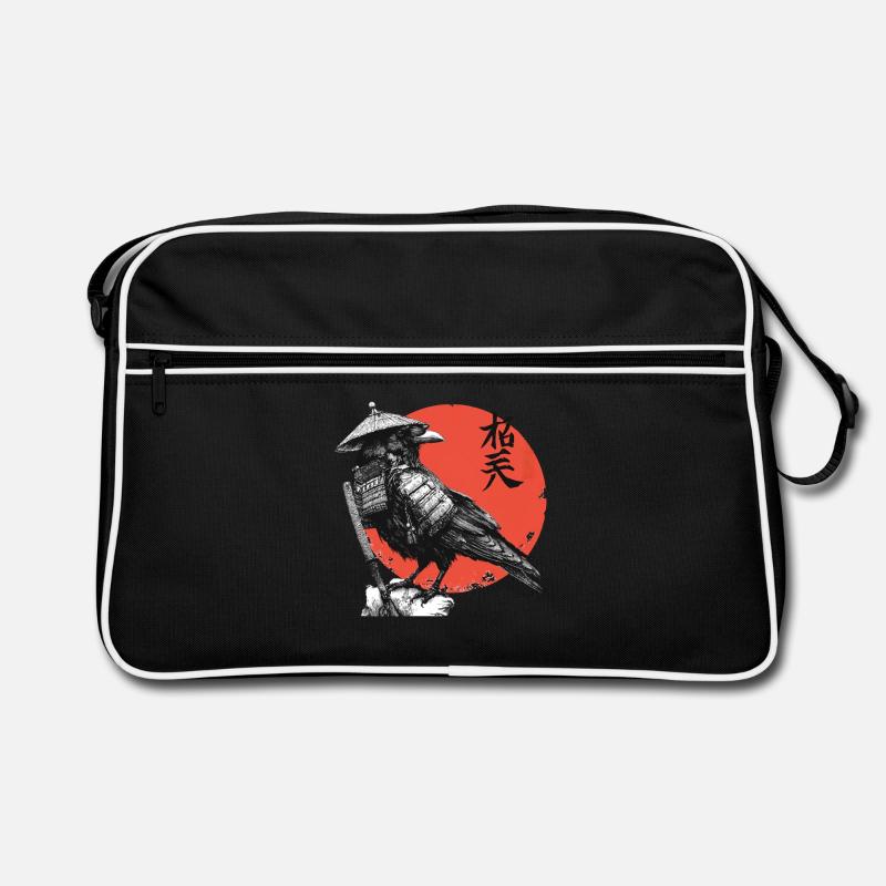 Raven Samurai in Red Sun Retro Bag