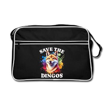 Australian Wild Dog Save Dingo - Retro Bag - black/white - Front