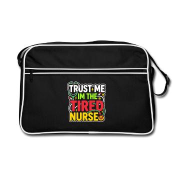 Night Shift Nurse, Tired - Retro Bag - black/white - Front