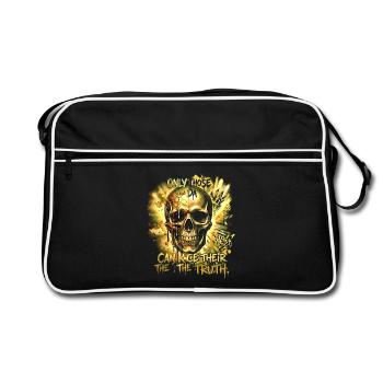 Skull Street Art Graffiti Skull Art Gold - Retro Bag - black/white - Front