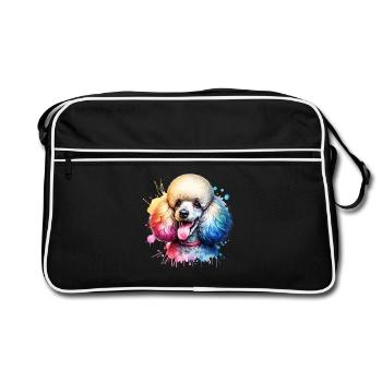 Poodle Motif - Retro Bag - black/white - Front