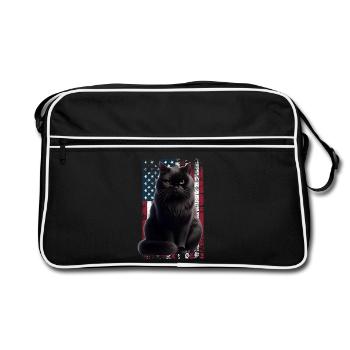 Grumpy Black Cat US Schwarze Katze - Sac Retro - noir/blanc - Devant