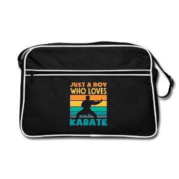 Just a boy who loves karate retro martial arts - Retro Bag - black/white - Front
