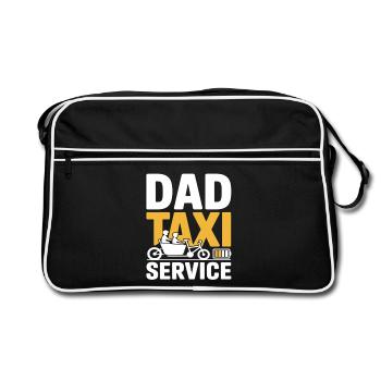 Dad Taxi Service Lastenrad Papa - Retro Tasche - Schwarz/Weiß - Vorne