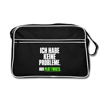 Ich habe keine Probleme Plot Twists - Retro Tasche - Schwarz/Weiß - Vorne