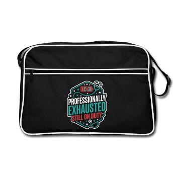 Night Shift Nurse, Tired - Retro Bag - black/white - Front