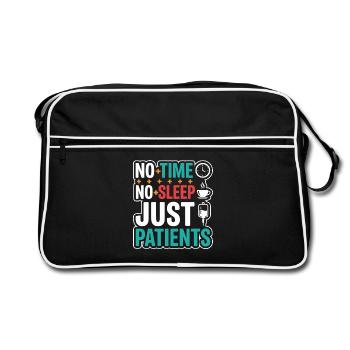 Night Shift Nurse, Tired - Retro Bag - black/white - Front