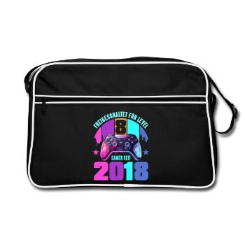 8e anniversaire, jeunes filles - Sac Retro - noir/blanc - Devant