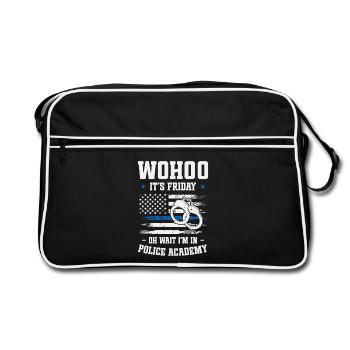 Police Academy Graduate Policewoman Police School - Retro Bag - black/white - Front